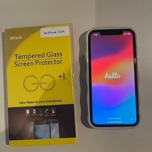 iPhone 11 with case and extra screen protector